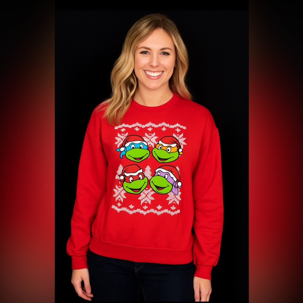 Teenage Mutant Ninja Turtles Christmas Red Sweatshirt - size small